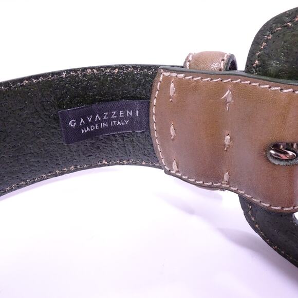 Veronica Beard x Gavazzini NEW Aloe Olive army green leather Belt XXS NWT 180 - Picture 6 of 13